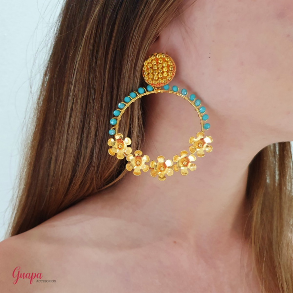 Aretes Bronce con baño de Oro