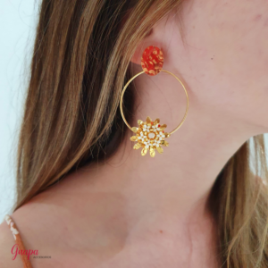 Aretes Bronce con baño de Oro