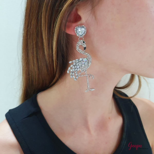 Aretes Fiesta Brillos Flamingo