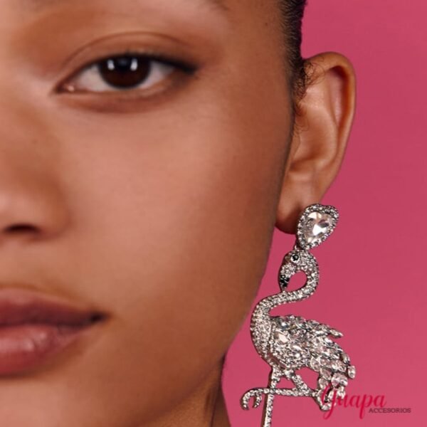 Aretes Fiesta Brillos Flamingo