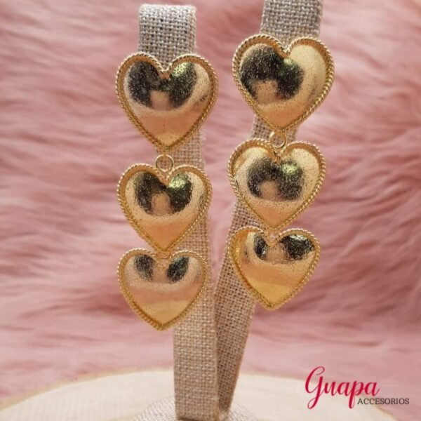 Aretes Corazón Bronce con baño de Oro