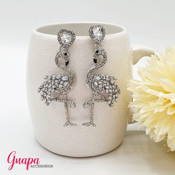 Aretes Fiesta Brillos Flamingo