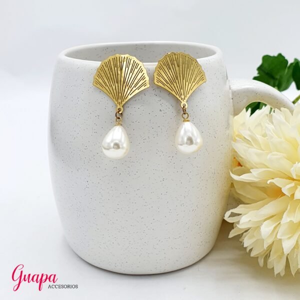 Aretes Acero Concha & Perla