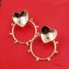 Aretes Corazón Bronce con baño de Oro