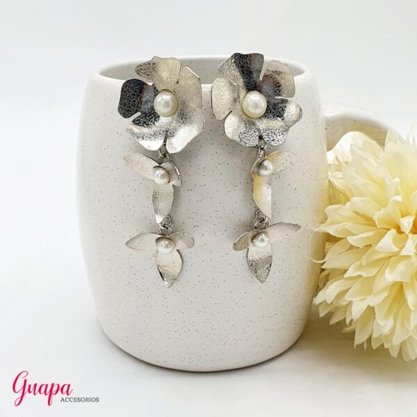 Aretes Flor Bronce con baño de Oro
