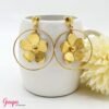 Aretes Flor Bronce con baño de Oro