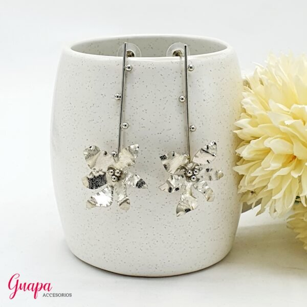 Aretes Flor Bronce con baño de Oro