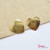 Aretes Corazón Bronce con baño de Oro