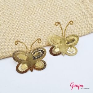 Aretes Mariposa Bronce con baño de Oro