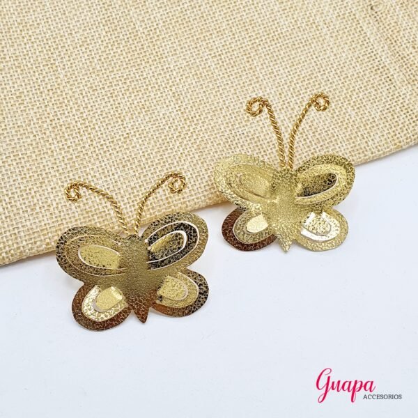Aretes Mariposa Bronce con baño de Oro
