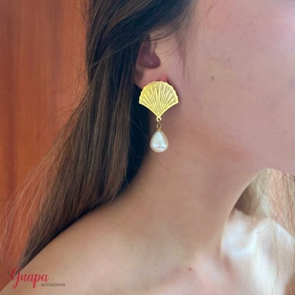 Aretes Acero Concha & Perla