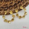 Aretes Flores Bronce con baño de Oro