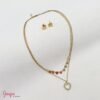 Juego Cadena & Aretes Acero Corazón