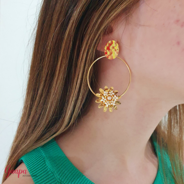 Aretes Bronce con baño de Oro