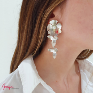 Aretes Flor Bronce con baño de Oro