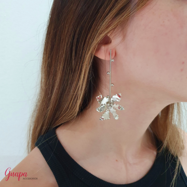 Aretes Flor Bronce con baño de Oro