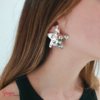 Aretes Estrella Bronce con baño de Níquel