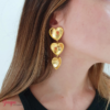Aretes Corazón Bronce con baño de Oro