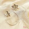 Argollas Flor Bronce con baño de Oro