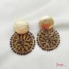 Aretes Bronce Tejidos con Cristales  & Mostacillas