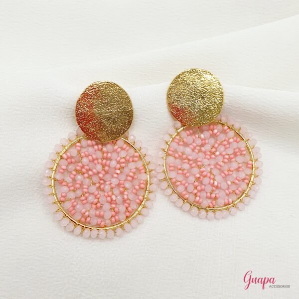 Aretes Bronce Tejidos con Cristales  & Mostacillas