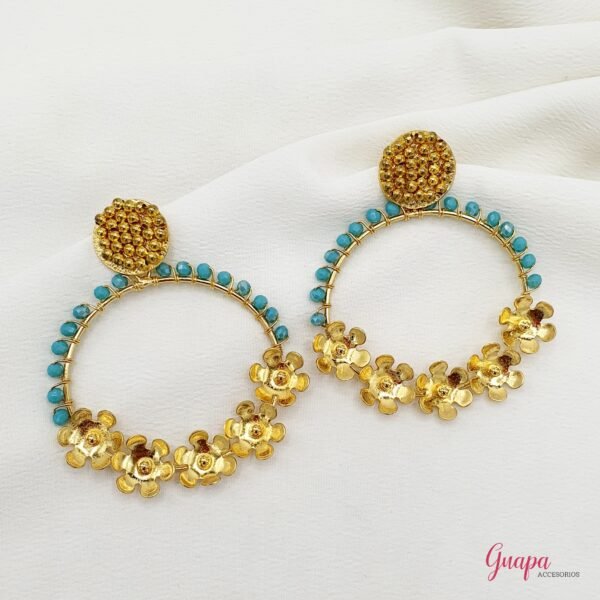 Aretes Bronce con baño de Oro