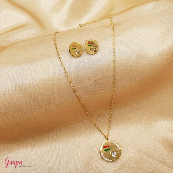 Juego Cadena & Aretes Acero