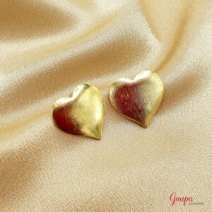 Aretes Corazón Bronce con baño de Oro
