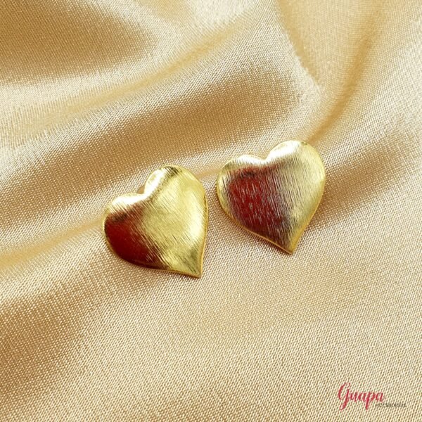 Aretes Corazón Bronce con baño de Oro