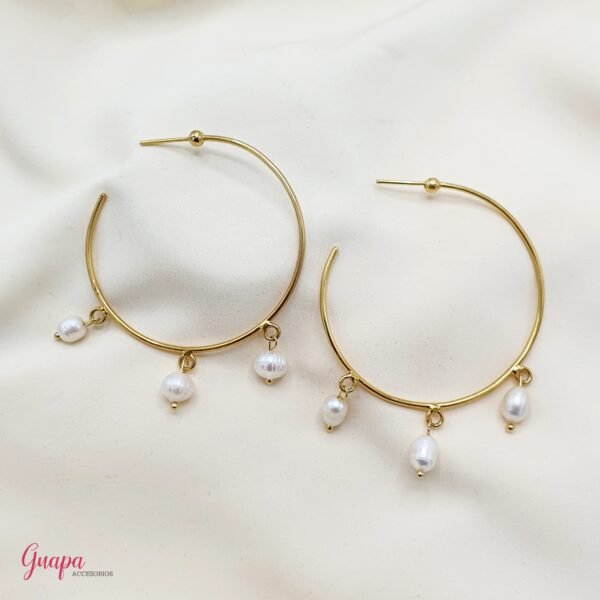 Argollas Bronce & Perlas de Río