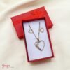 Juego Cadena & Aretes  Acero Love