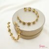 Argollas Flores Bronce con baño de Oro