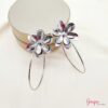 Argollas Flor Bronce con baño de Oro