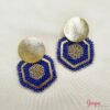 Aretes Tejidos Bronce con baño de Oro