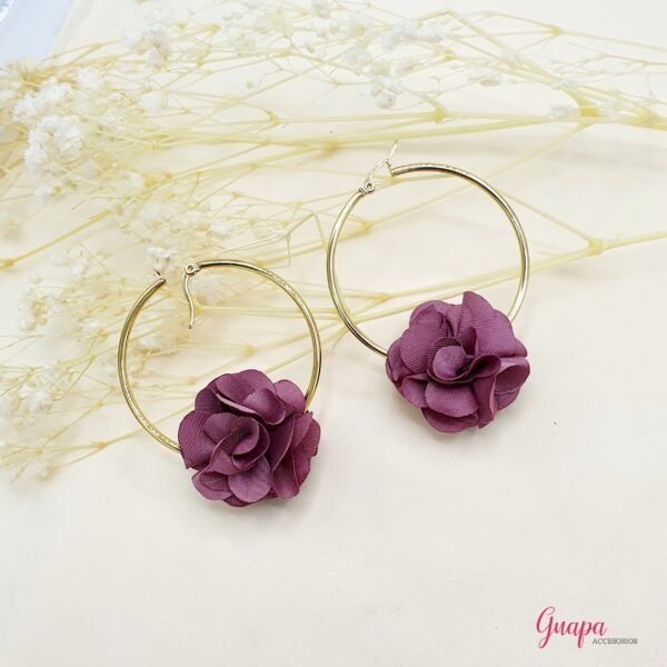 Argollas Acero Flor