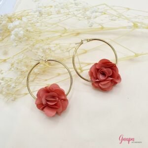 Argollas Acero Flor
