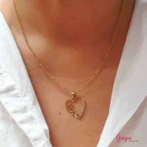 Juego Cadena & Aretes  Acero Love