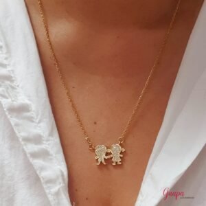 Cadena Goldfilled Familia - 1 niña 1 niño