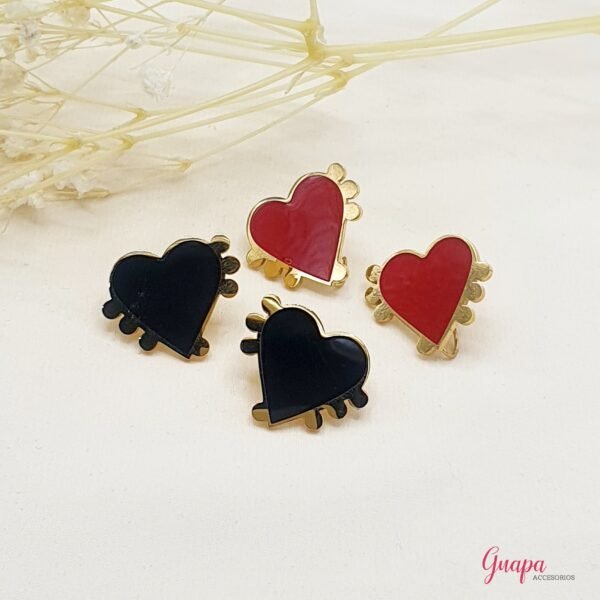 Aretes Acero Corazón