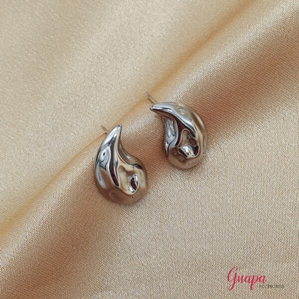 Aretes  Acero Gota Plana