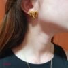 Juego Acero Corazón Cadena & Aretes