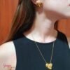 Juego Acero Corazón Cadena & Aretes