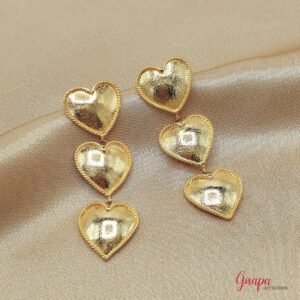 Aretes Corazón Bronce con baño de Oro