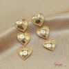 Arete Corazón Bronce con baño de Oro