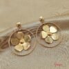 Aretes Flor Bronce con baño de Oro