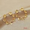 Aretes Flores Bronce con baño de Oro