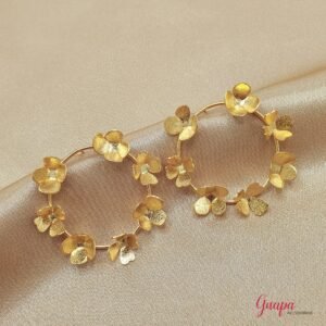 Aretes Flores Bronce con baño de Oro