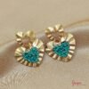 Aretes Corazón Bronce Tejidos