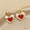 Aretes Corazón Bronce Tejidos