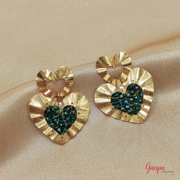 Aretes Corazón Bronce Tejidos